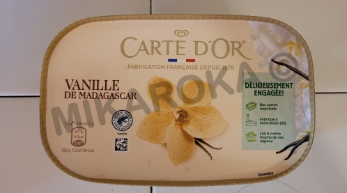 Glace carte d'or vanille de Madagascar