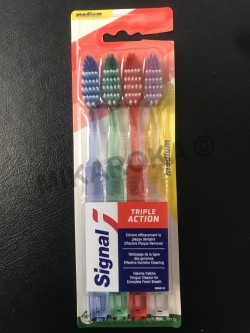 Lot de 4 brosses à dents Signal triple action Medium