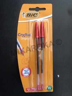 2 stylos BIC Crystal Original rouge