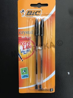 2 stylo à bille BIC Crystal noir