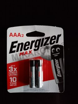 Plaquette de 2 piles  LR03-3A Energizer max