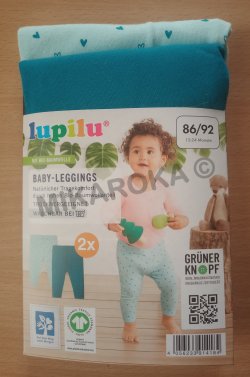 Leggins bébé Lupilu couleur vert taille 86/92