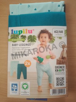 Leggins bébé Lupilu couleur vert taille 62/68