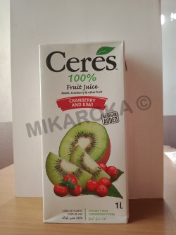 jus de fruit ceres 100% canneberge et kiwi