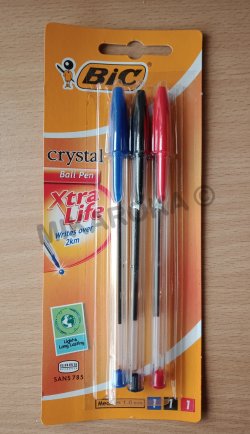 Stylo à bille Bic crystal 3 couleurs